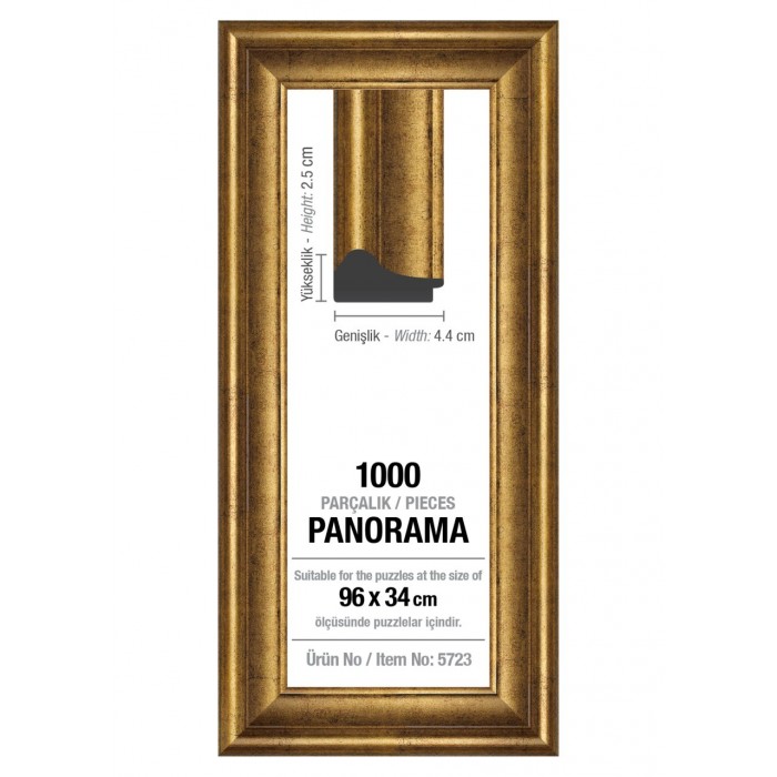 Art-Puzzle-5723 Cadre pour Puzzle 1000 Pièces Panoramique - Doré - 4,3 cm